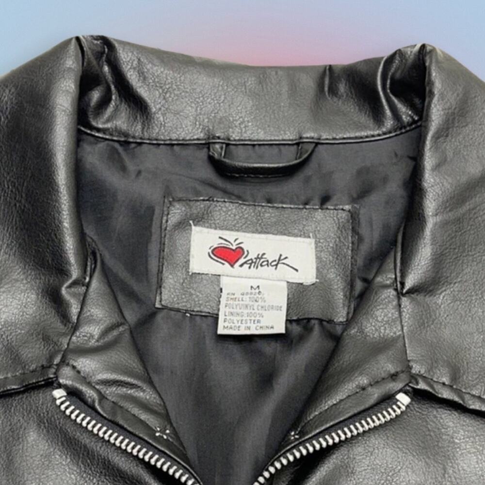 HEART ATTACK Womens Faux Black Leather Jacket - Picture 3 of 3